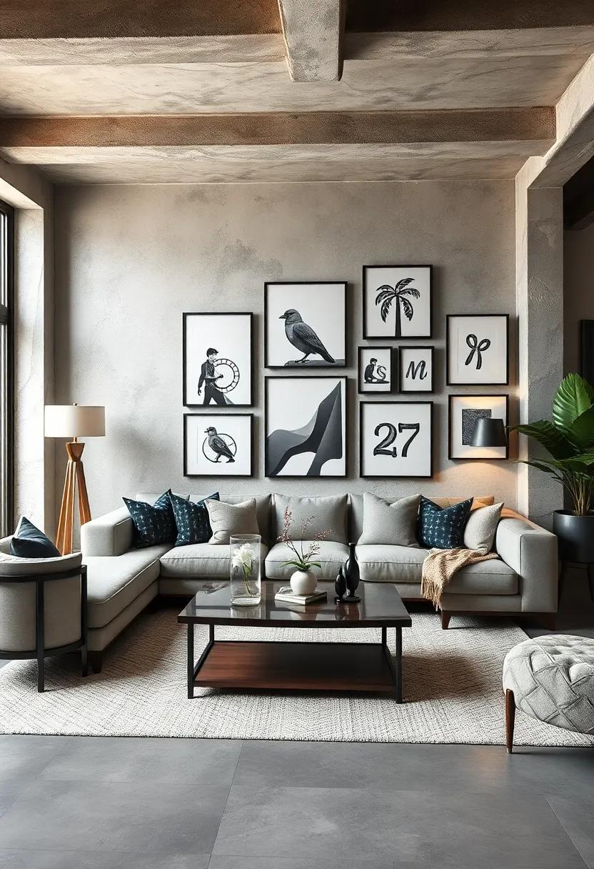 Create‍ a Gallery ⁤Wall: Hang framed art or black-and-white photographs together to create an artistic ‌centerpiece in your living room