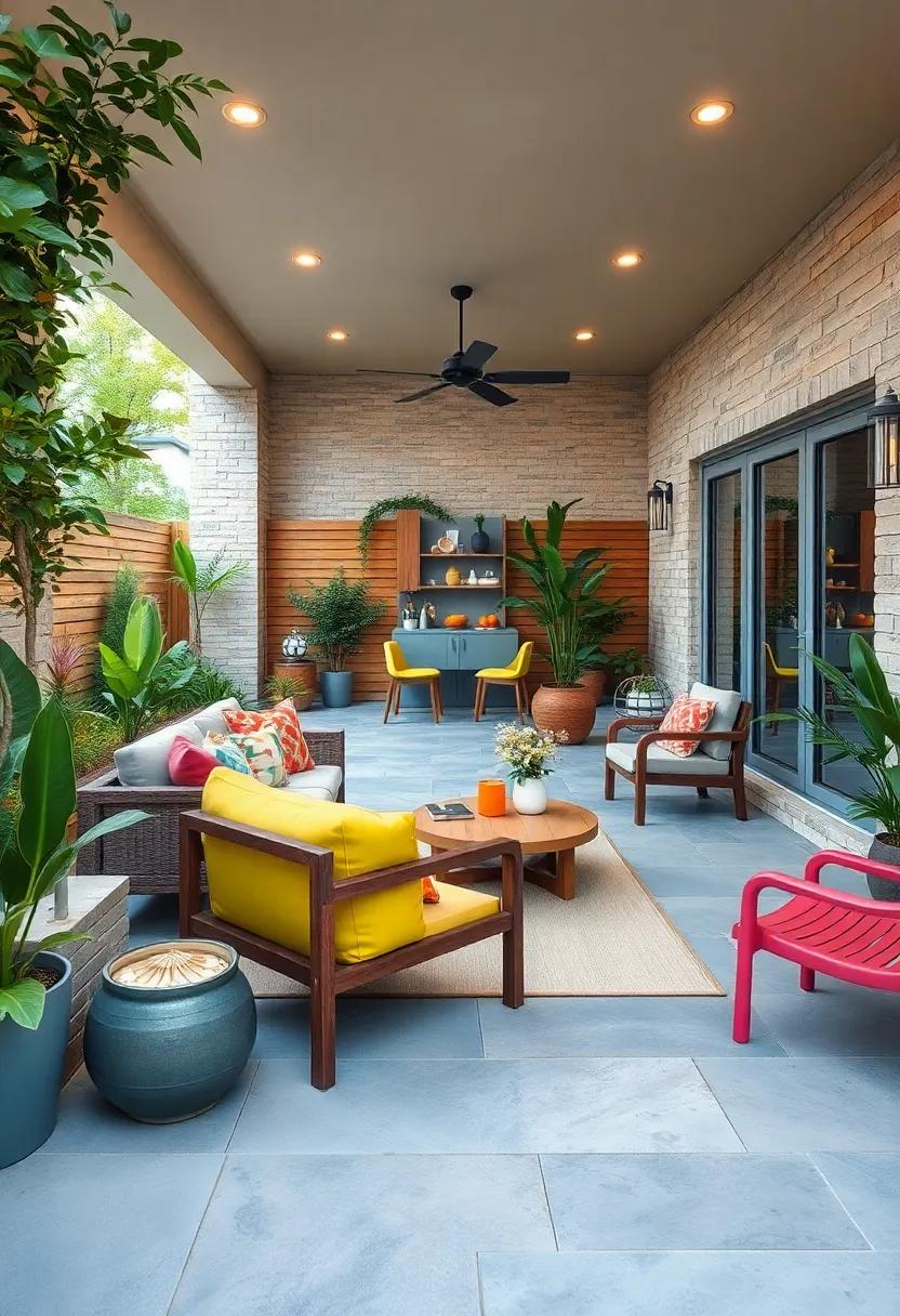 Playful Kids’ Zone: Design a fun area for children with colorful ‌furniture, playful decor, and safety features, allowing them to engage in outdoor play