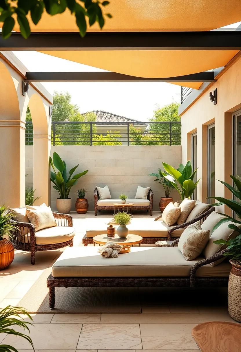 Stylish Sun Loungers: Introduce elegant sun loungers for daytime relaxation, making your patio a perfect‌ retreat for sun⁤ worshippers