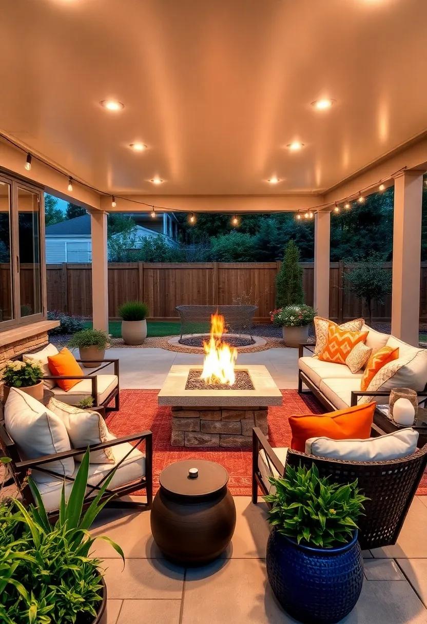 Cozy Fire ‍pit Retreat: Add a fire pit surrounded by cushy seating to make your patio the perfect⁤ gathering spot ⁣for chilly evenings and storytelling