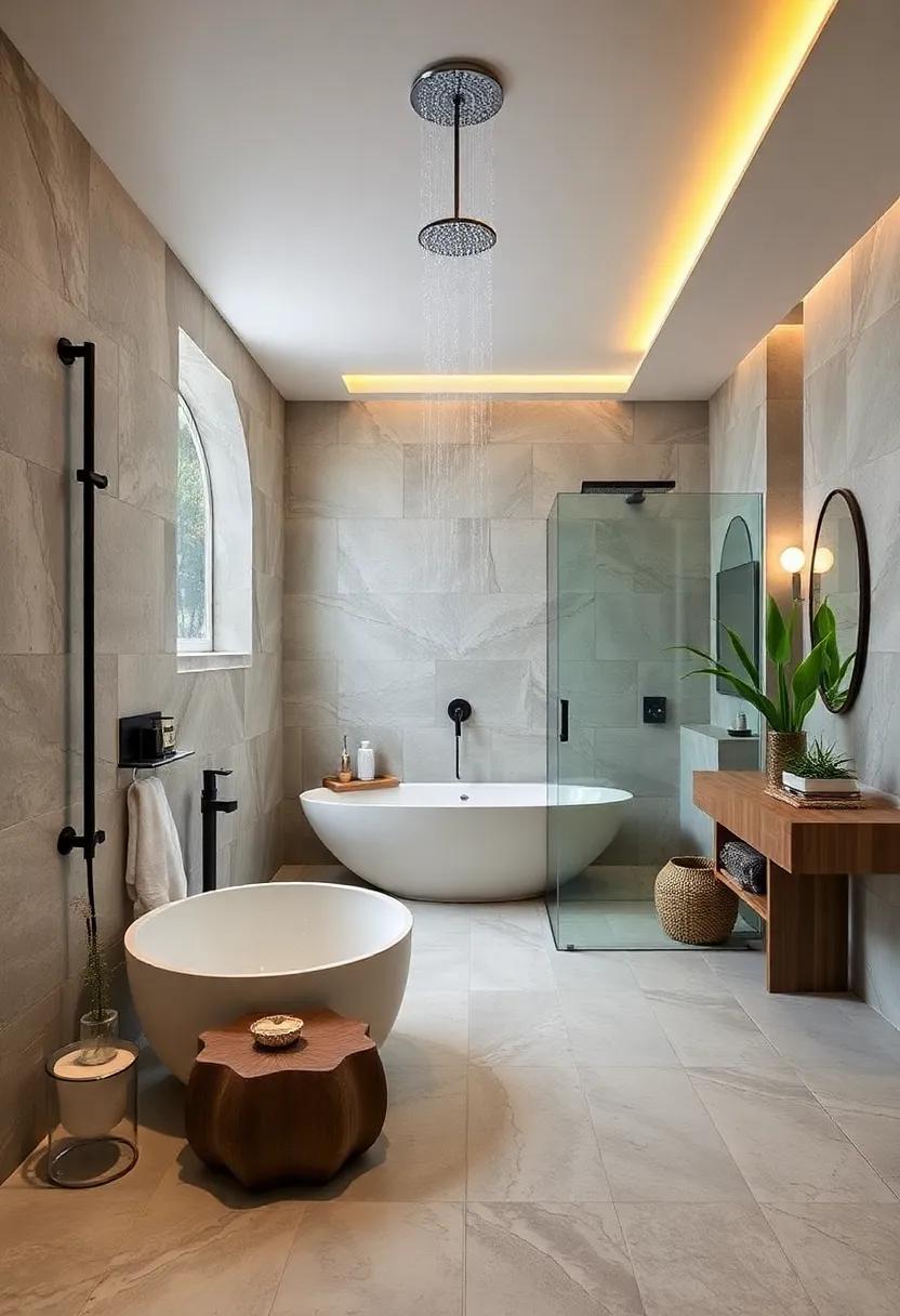 Rainfall⁢ Showerhead: Opt for a ⁤luxurious rainfall showerhead that mimics the soothing experience of ‍showering in⁤ the ‍great outdoors