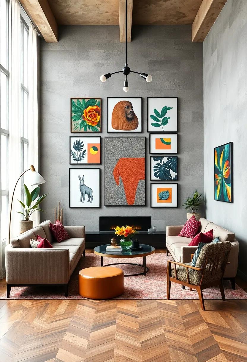 Curate⁢ a gallery wall: ​Display an eclectic ⁣mix of art pieces,photographs,and textiles⁣ to create a​ stunning visual narrative‍ that reflects your personality