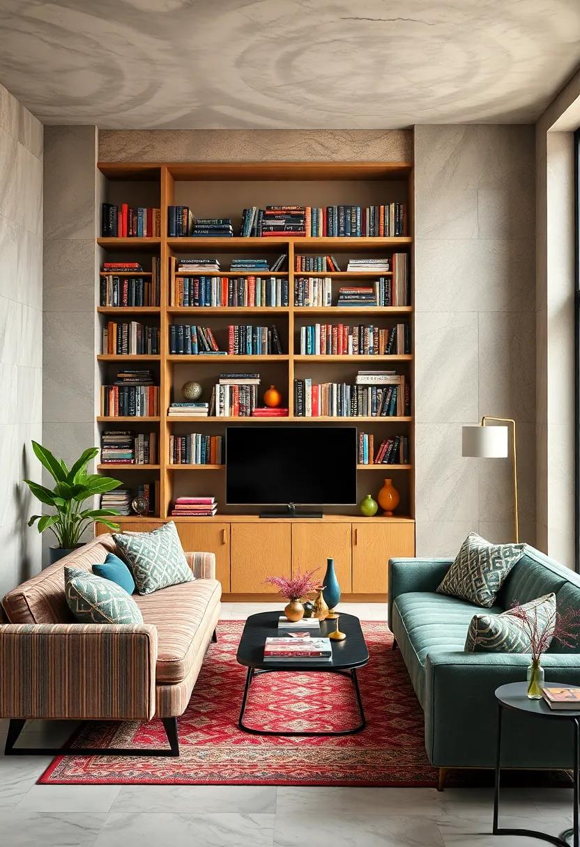 Show off ‌your books:​ Style ⁣bookshelves with colorful spines​ and⁣ quirky decor, blending⁢ literature and design seamlessly
