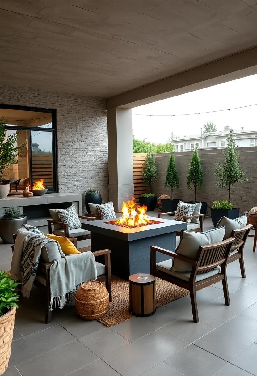 Opt for a minimalist fire bowl for a sleek look that doesn’t distract from your stylish outdoor dining setup