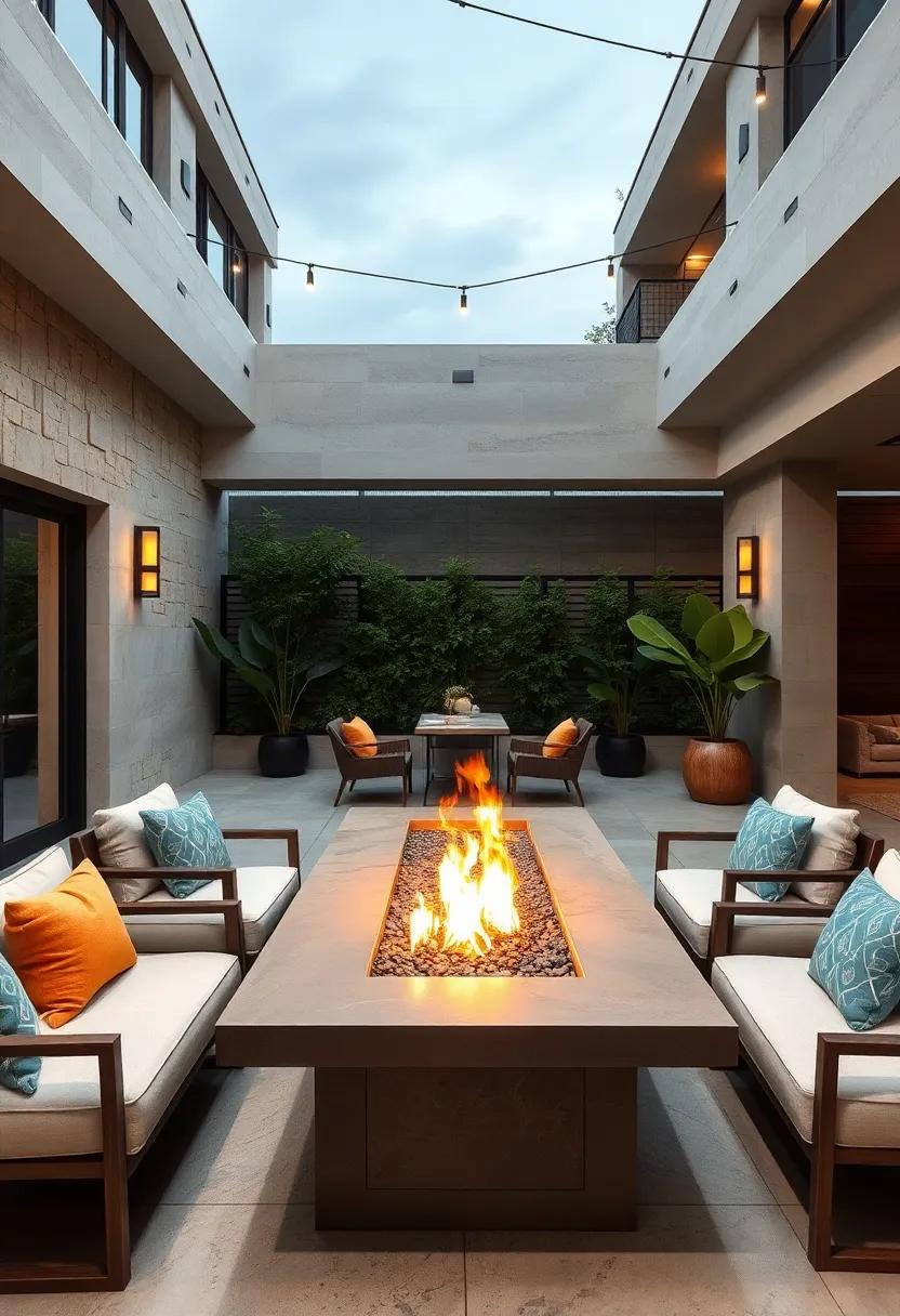 Hang string lights overhead to complement the flickering flames of your fire pit while setting a magical evening scene