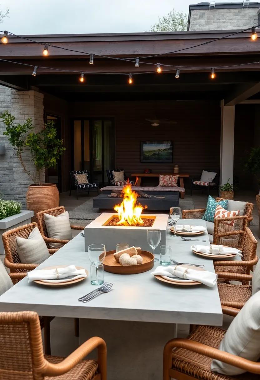 Layer textures using woven baskets, wooden plates, and linen napkins to enhance the sensory experience of outdoor dining