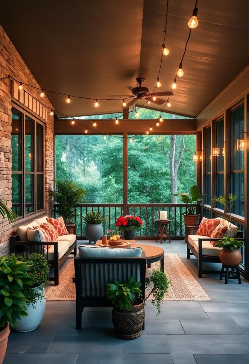 Ensure safety by using weatherproof string lights that can withstand the elements while enhancing your porch