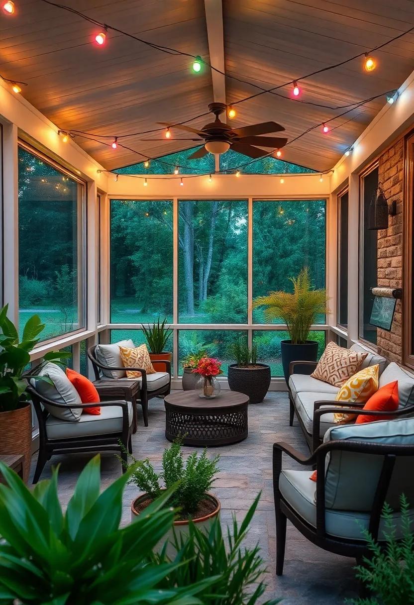 Use colored string lights to set a festive mood for gatherings or seasonal celebrations