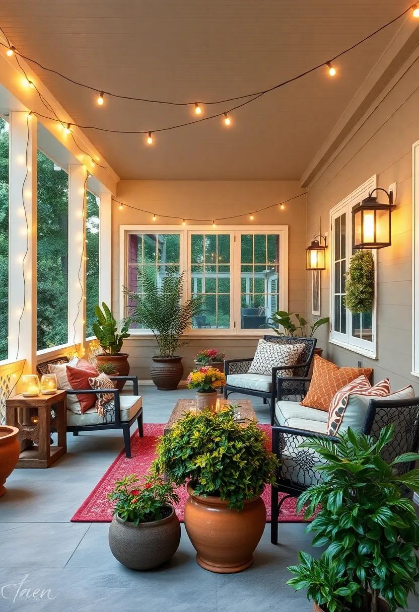 Wrap string lights around potted plants or trees to add twinkling highlights to your greenery