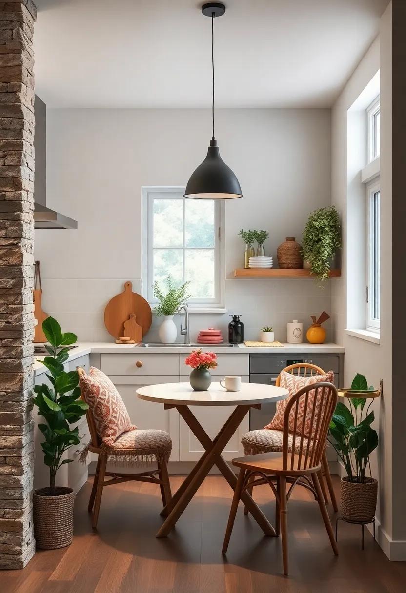 Cozy Nook: Create a small breakfast nook with a snug table and chairs, perfect for morning coffee and casual dining