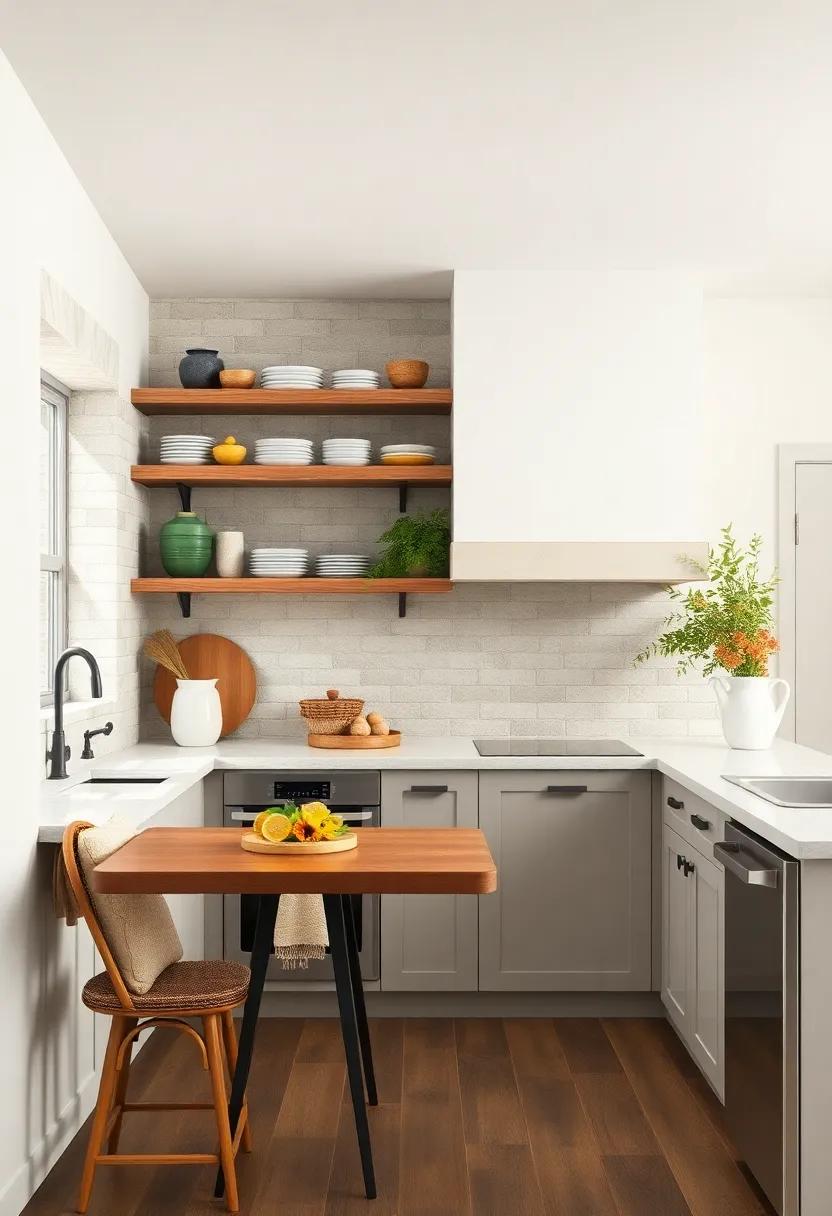 Open Shelving: Showcase your favorite dishware and decorative items on open shelves for an airy feel and easy access