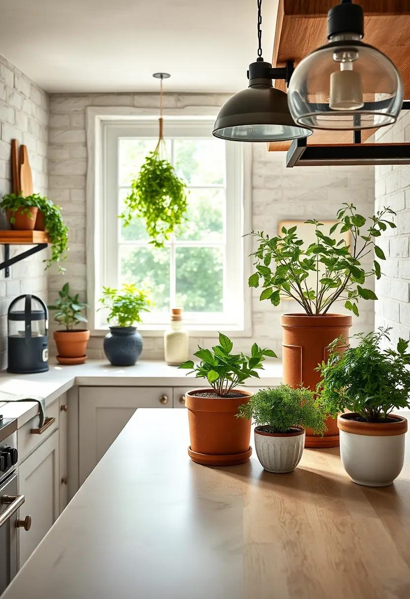 Potted Herbs: Bring life to your kitchen by growing potted herbs on windowsills or countertops for both beauty and culinary use