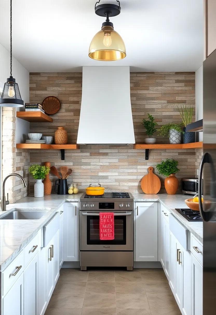 rustic Backsplash: Use natural stone or reclaimed wood for a backsplash that adds texture and charm to your culinary space