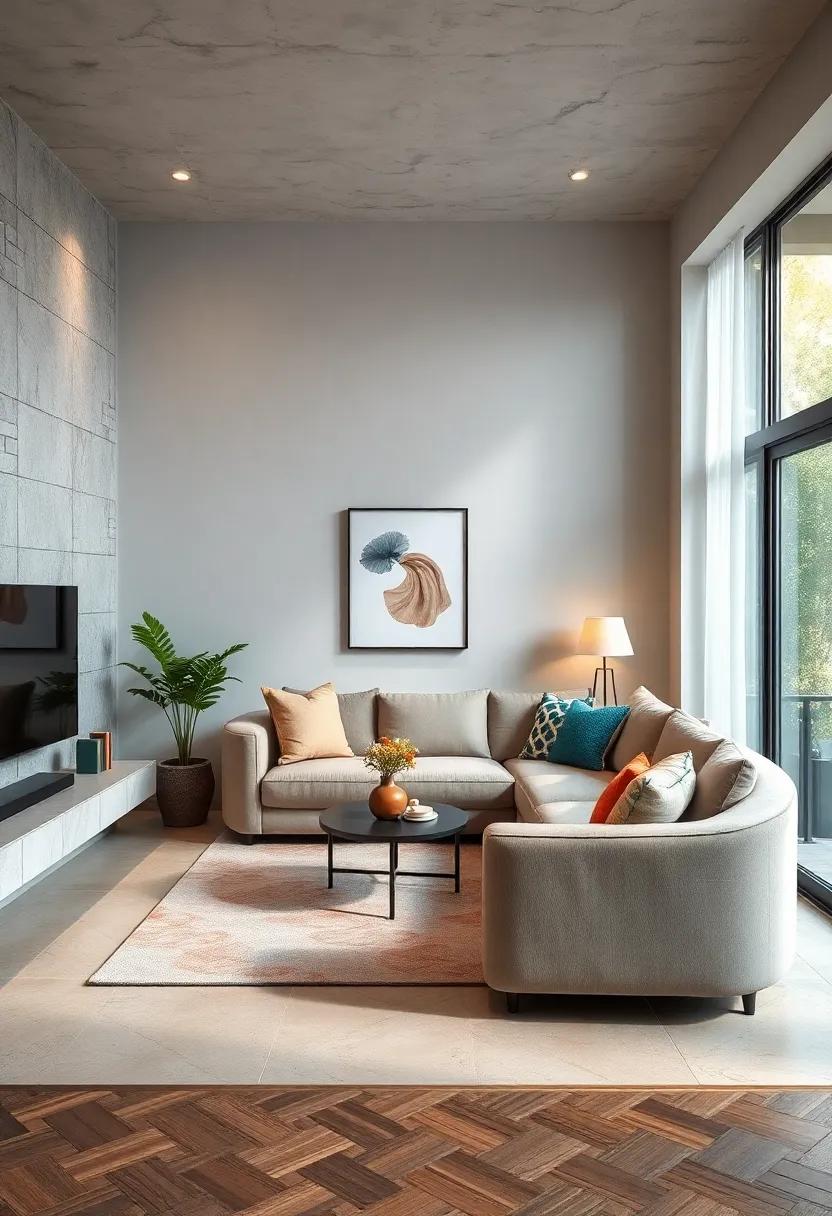 Choose a Rounded-Corner Sofa: Sofas with rounded edges can create a softer flow in smaller spaces, preventing the area from feeling too boxed-in