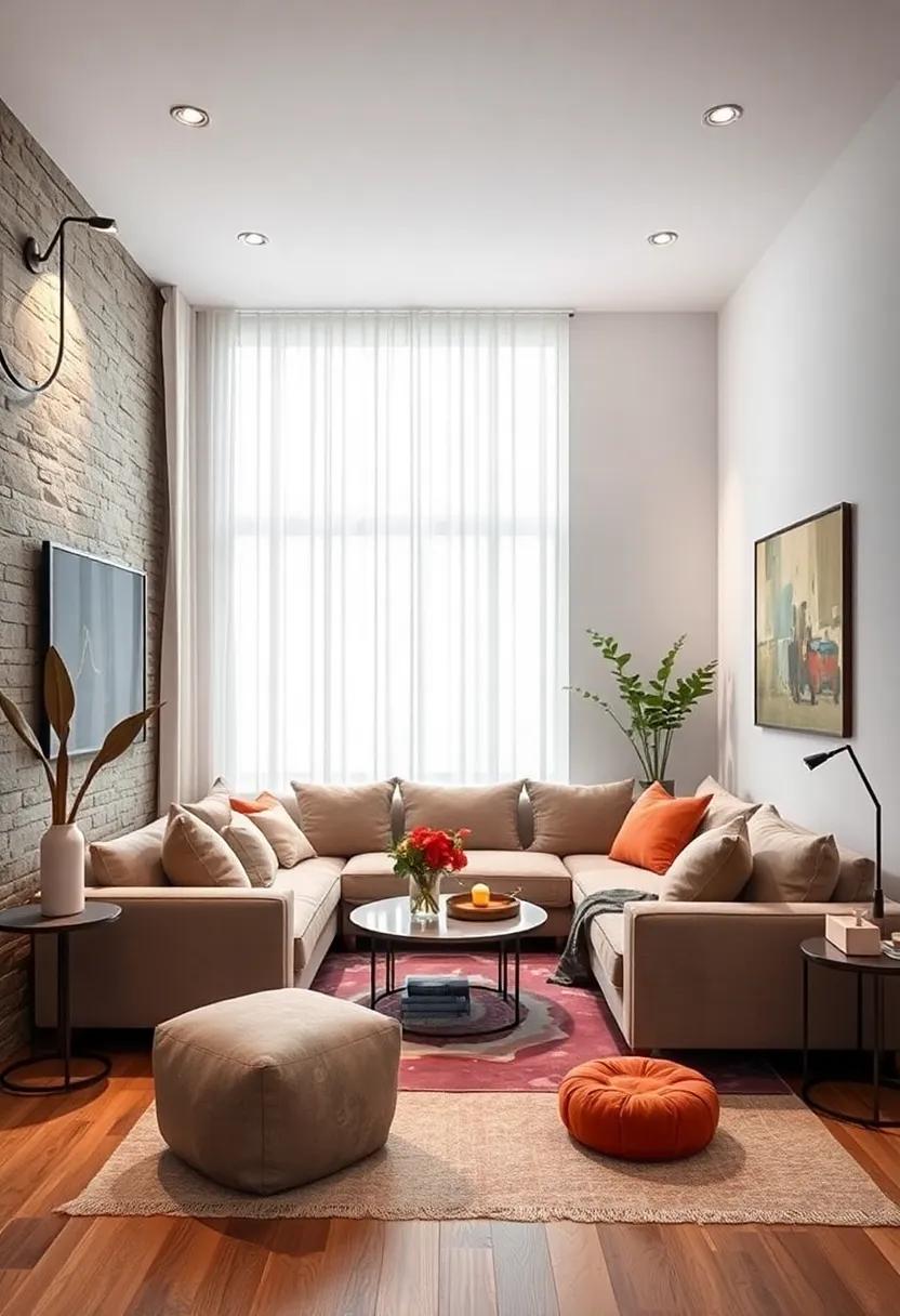 Use a Corner Sofa: A corner sofa can save space by fitting snugly into an underutilized area, offering ample seating without dominating the room