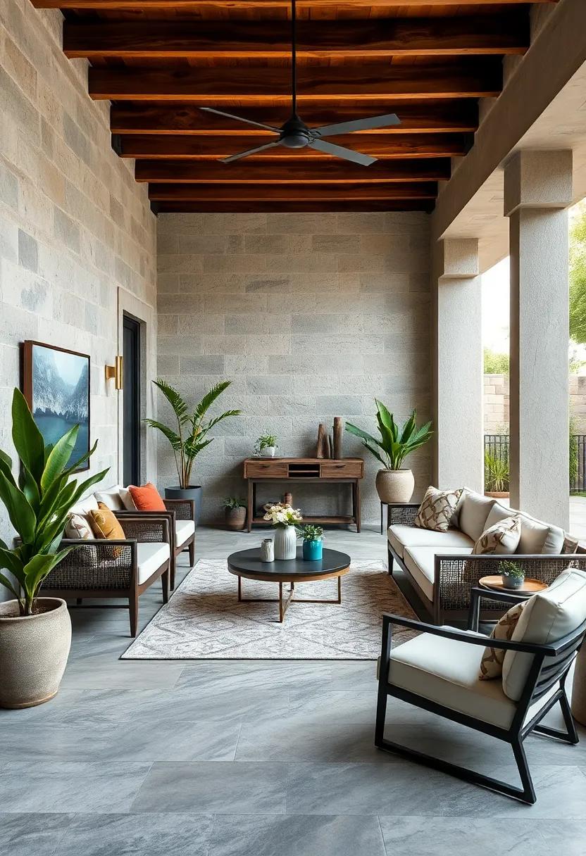 Design an Outdoor-Inn Space: Extend your living area by incorporating outdoor elements, such as patio furniture or plants, to blur the lines between indoors and outdoors