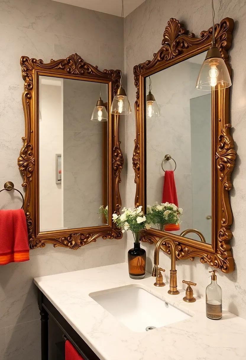 Elegant Ornate Frames: Embrace the luxury‍ of vintage ​with mirrors‌ framed in intricately carved wood or gilded designs that add a touch ⁢of grandeur to your bathroom
