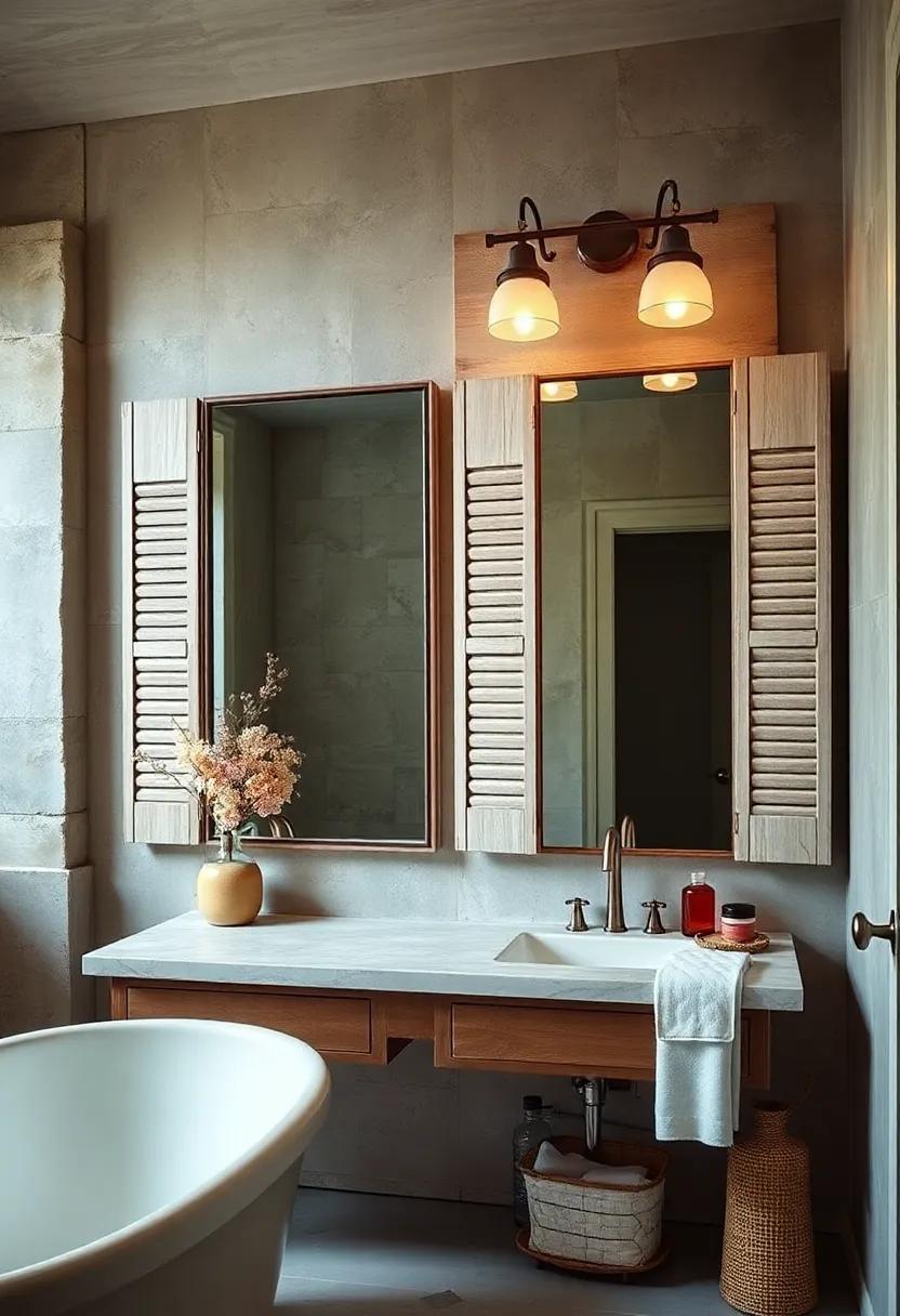 Shuttered‌ Mirrors:⁣ Incorporate mirrors framed with decorative shutters for ​a⁢ touch of farmhouse charm that evokes serene simplicity