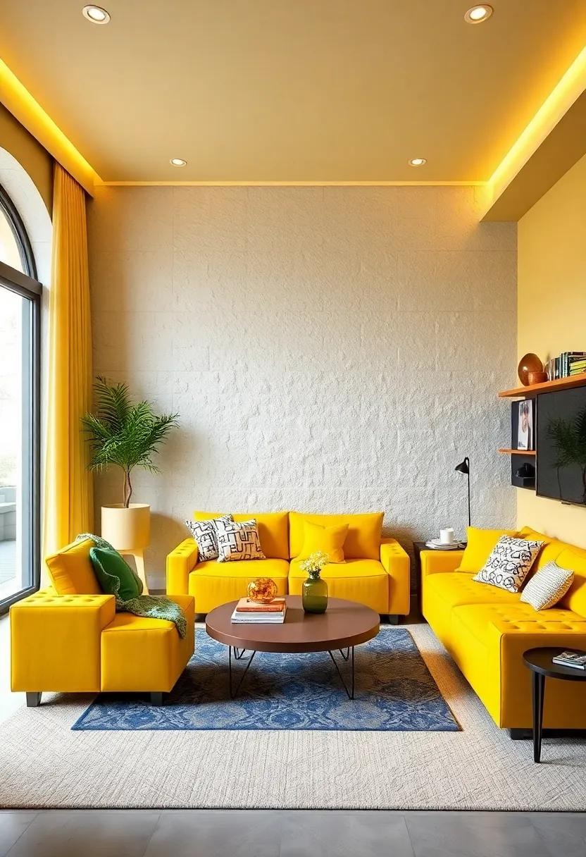 LEGO-Style Furniture: Invest in modular, yellow LEGO-inspired furniture to encourage play and creativity while providing functional seating