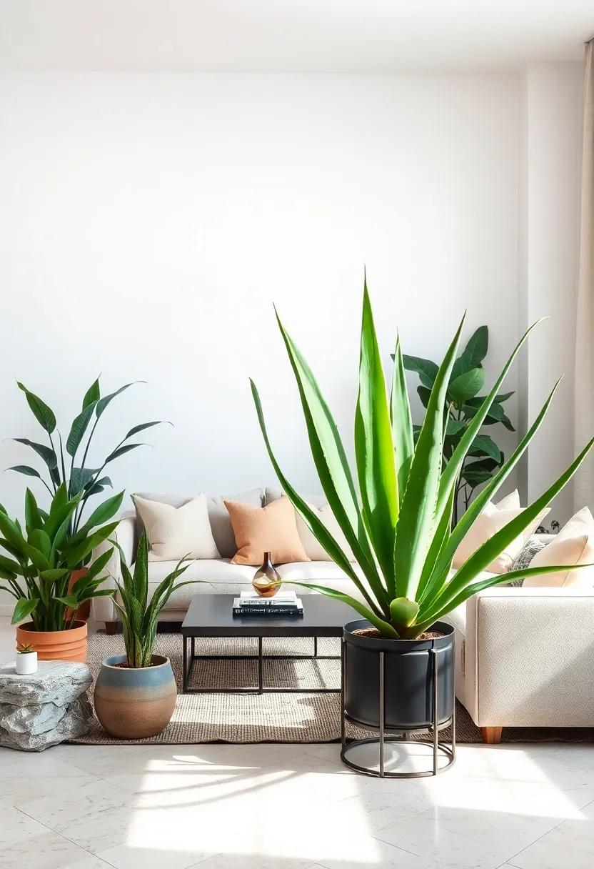Aloe Vera: Beyond its healing⁣ gel, aloe vera is ‍a hardy ‍succulent that ⁢actively cleans the‌ air while adding a modern, minimalist flair