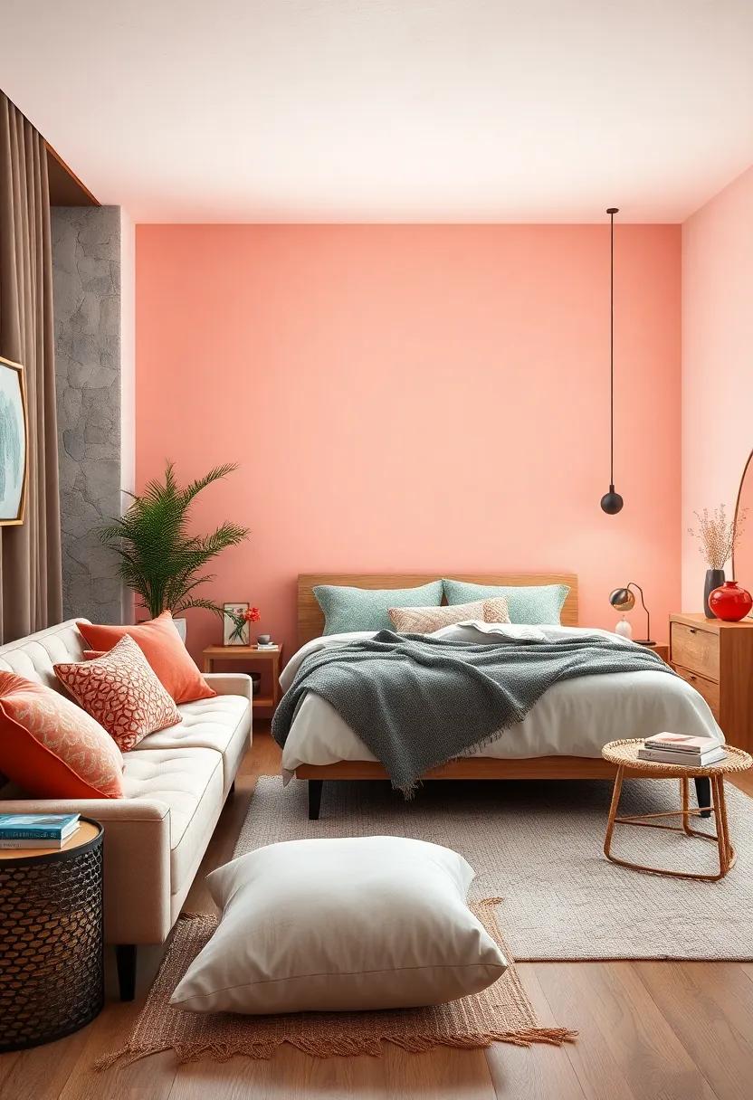 Light Coral: A cheerful yet soft hue that brings warmth without overwhelming the senses
