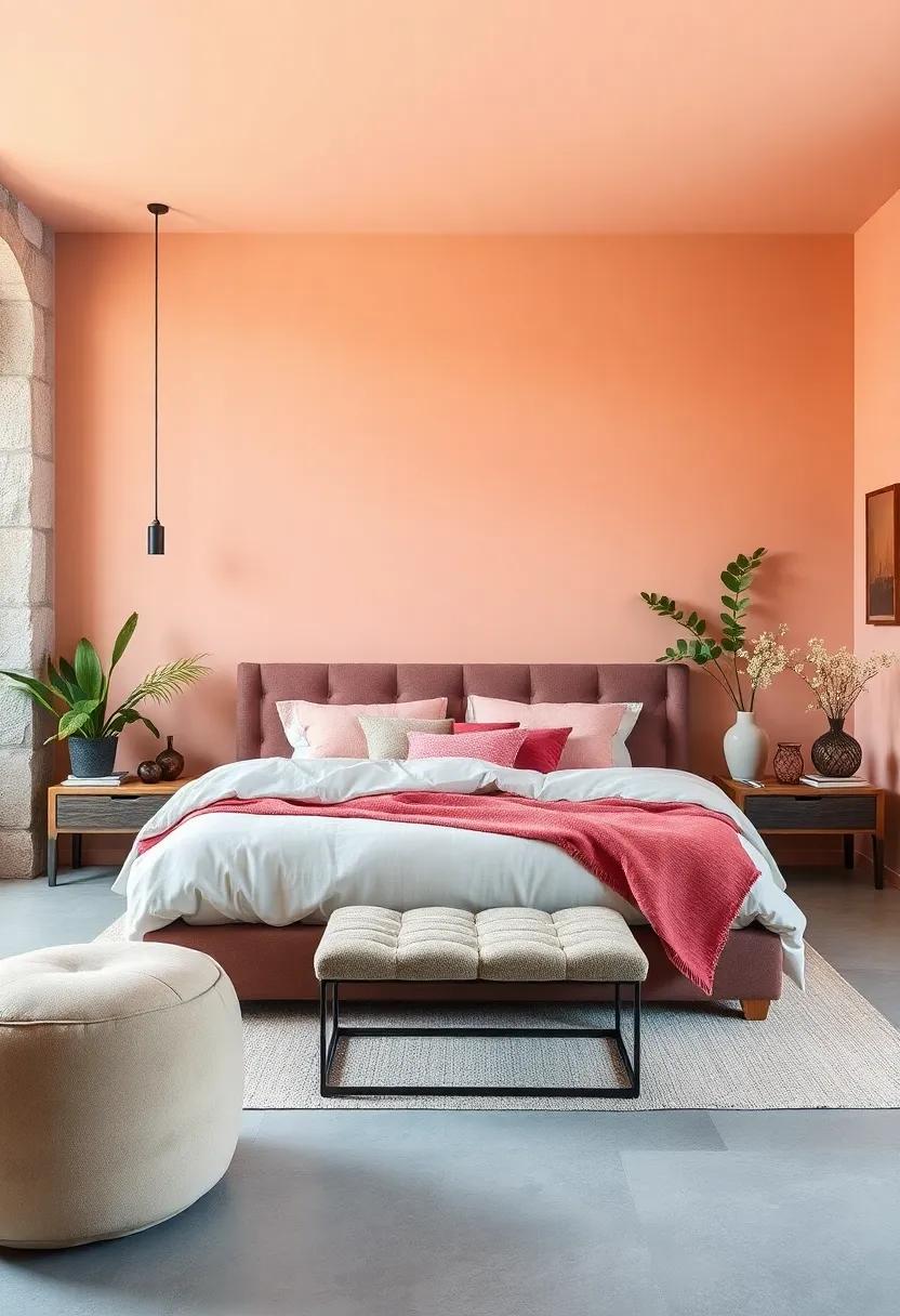 Light Peach: A gentle warm hue that radiates optimism and comfort, perfect for a restful space