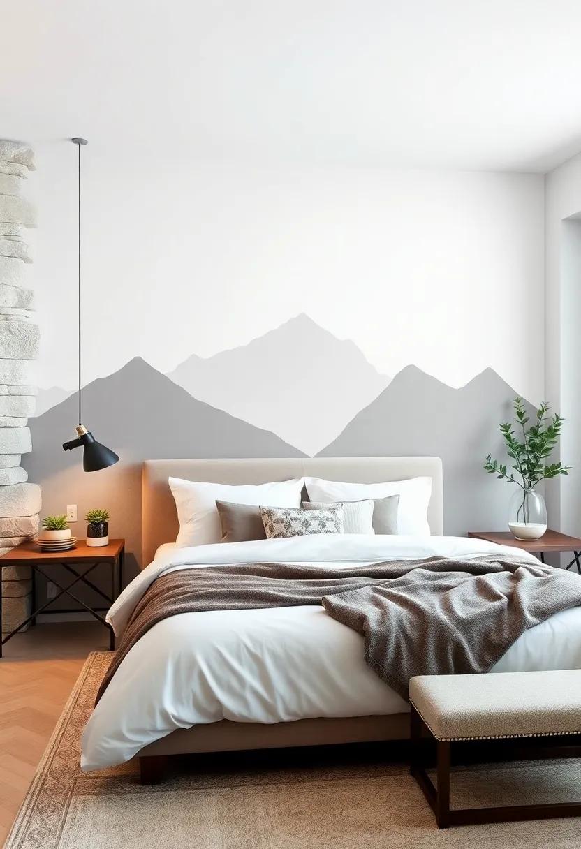 Minimalist Mountains: A sleek mountain range silhouette adds a sense of adventure while maintaining a calm, minimalist aesthetic ​that ⁤inspires tranquility