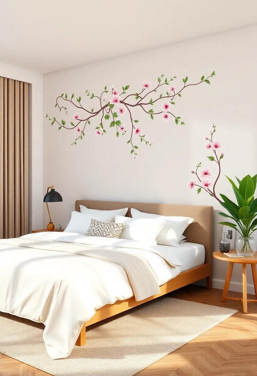 Nature's ⁢Embrace: Floral wall ‍decals featuring delicate vines and ​blossoms bring the beauty⁣ of nature indoors, promoting relaxation and harmony