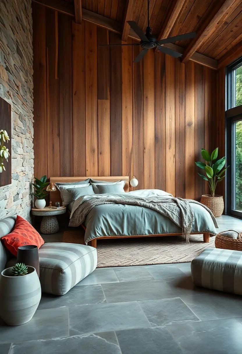 A cozy retreat ‍with ‍reclaimed wood paneling that exudes ​warmth and rustic⁣ charm, inviting nature indoors with every glance