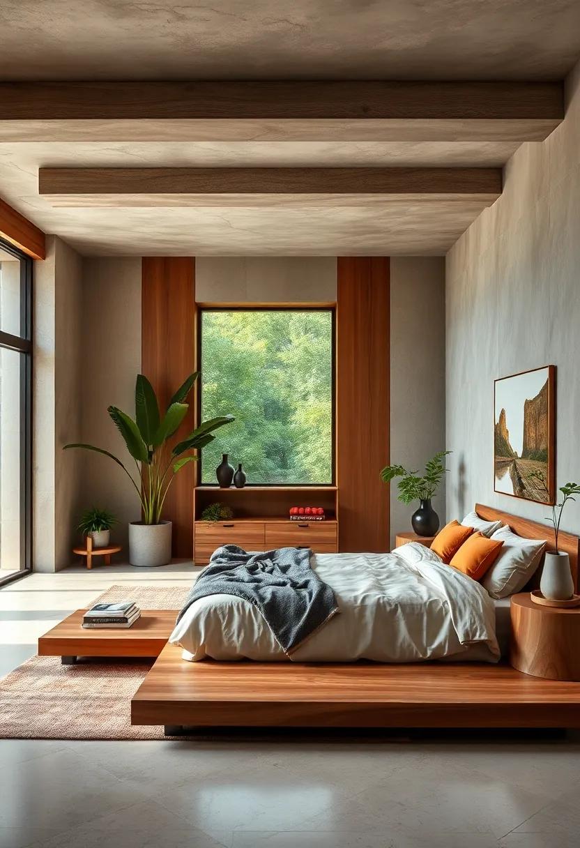 A​ warm-toned‍ room that marries⁣ dark wood‌ flooring with soft textiles, ​enhancing comfort and inviting relaxation after a long day