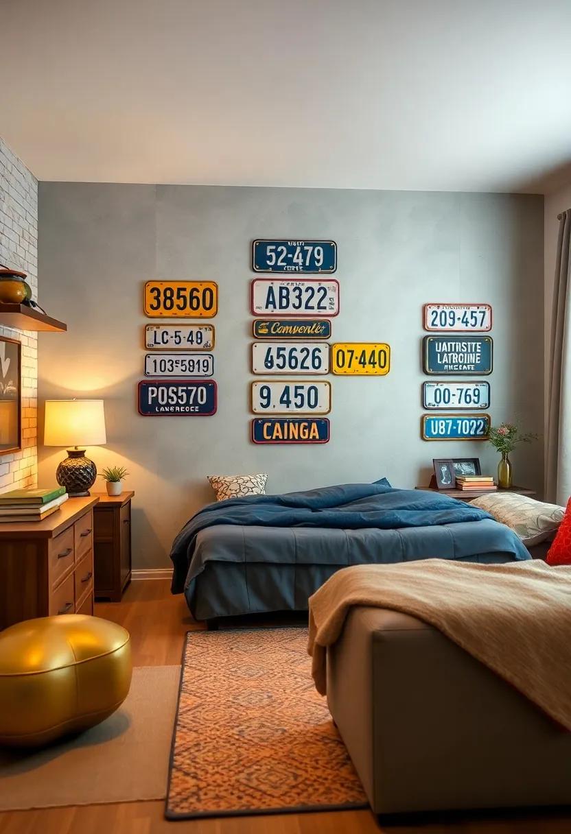 License Plate Decor: Frame and hang‌ vintage license plates on the walls⁣ for a nostalgic vibe that sparks conversation