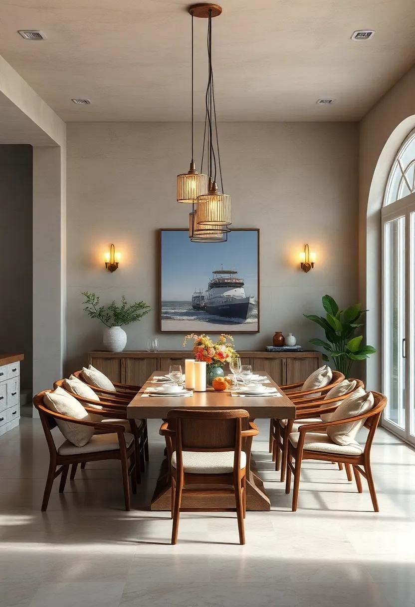 Layered⁣ Lighting:​ Use a combination of pendant lights and⁣ soft ‍lanterns ​to create⁢ a cozy yet bright dining atmosphere as day turns⁤ to night