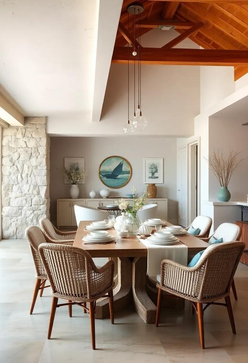 Shell Accents: Use seashells as decorative elements on the dining table or as part of the decor to bring⁢ a piece of the‌ sea indoors