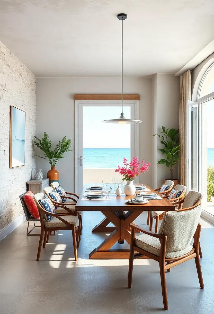 Table with a View: Position your dining table near a window ⁤to ensure⁣ an⁣ uninterrupted view of the ocean⁤ or⁤ natural surroundings