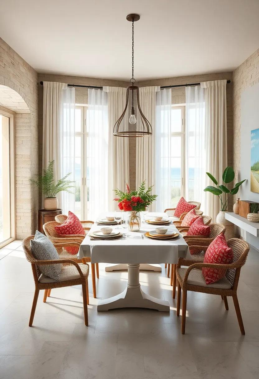 Light and Airy Fabrics: Choose sheer ‍curtains and linen tablecloths to let in sunlight and⁢ create an open atmosphere