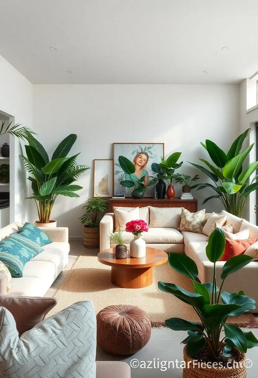 Layer Textures:‌ Combine ⁣plant leaves with different ‌textures, such as smooth ceramics and woven‍ textiles, to create⁣ a tactile⁤ experience