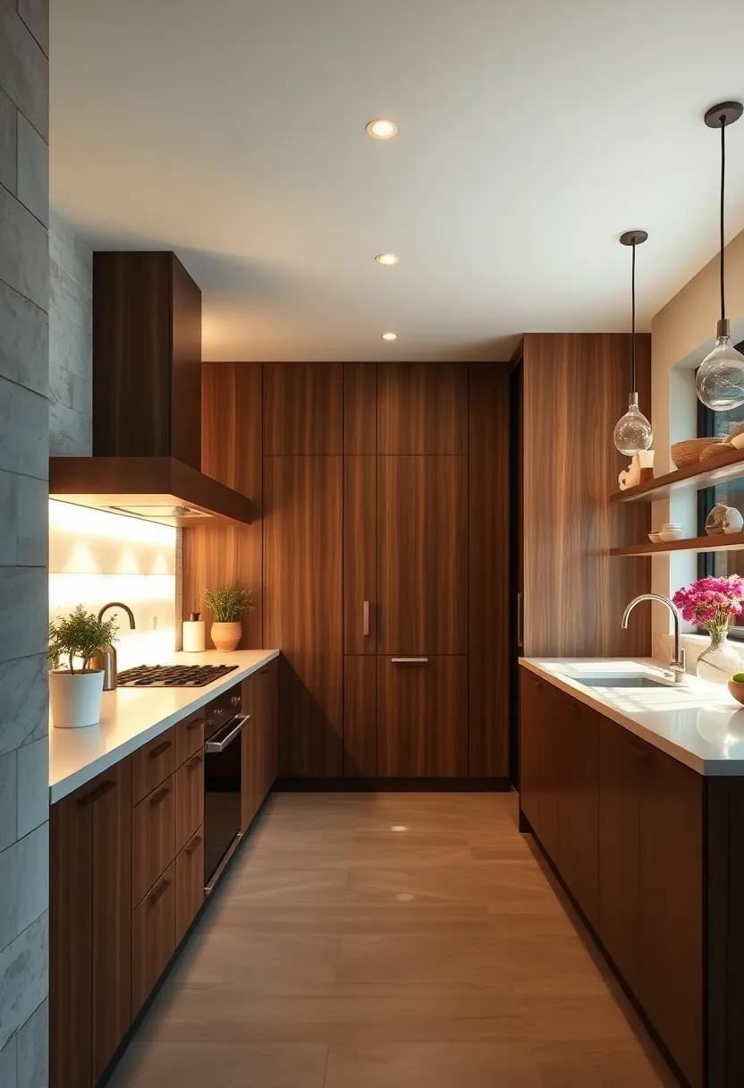 Create a Glow with Backlit Panels: Add backlit panels behind cabinetry or countertops for a modern touch and an inviting, ethereal glow