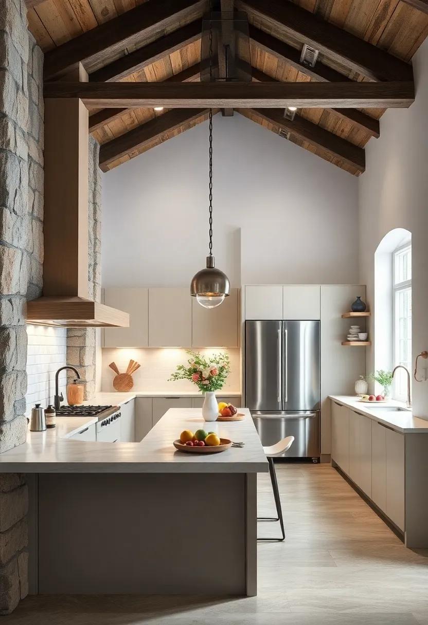 Highlight architectural Features: Focus light on any unique architectural elements in your kitchen, like exposed beams or beautiful cabinetry