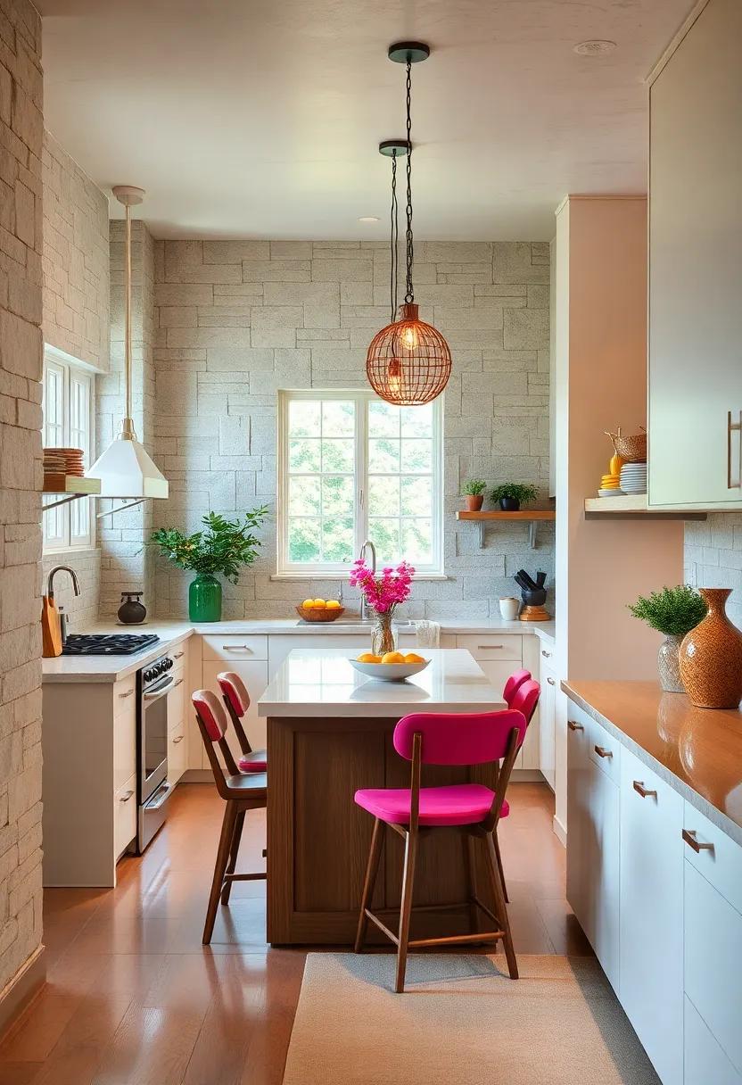 Use Decorative Light Fixtures: Select unique fixtures as statement pieces to draw attention and elevate the design of your kitchen