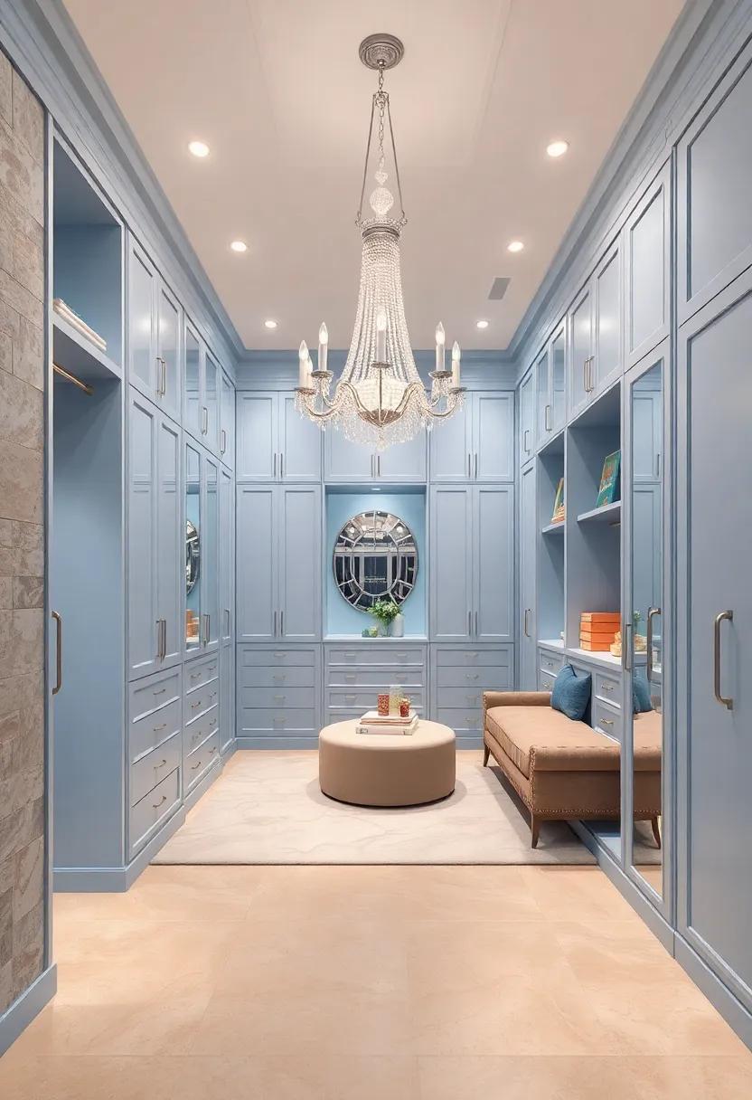 Feature a striking chandelier in polished silver,adding a touch of elegance and a focal point that draws the eye upward