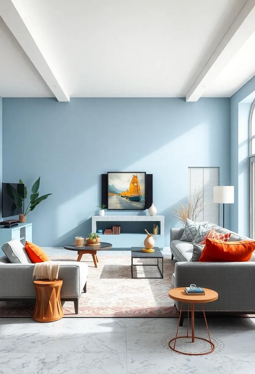 Airy Blue: Light and breezy, this shade creates an open and airy atmosphere, making any space feel larger and more inviting