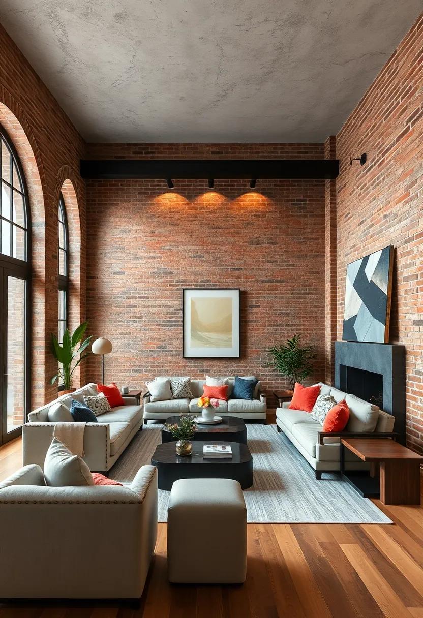Creative Wall Treatments: Consider painting or stenciling sections ‍of your brick walls for an unexpected twist,⁢ adding a personalized touch to the rugged surface