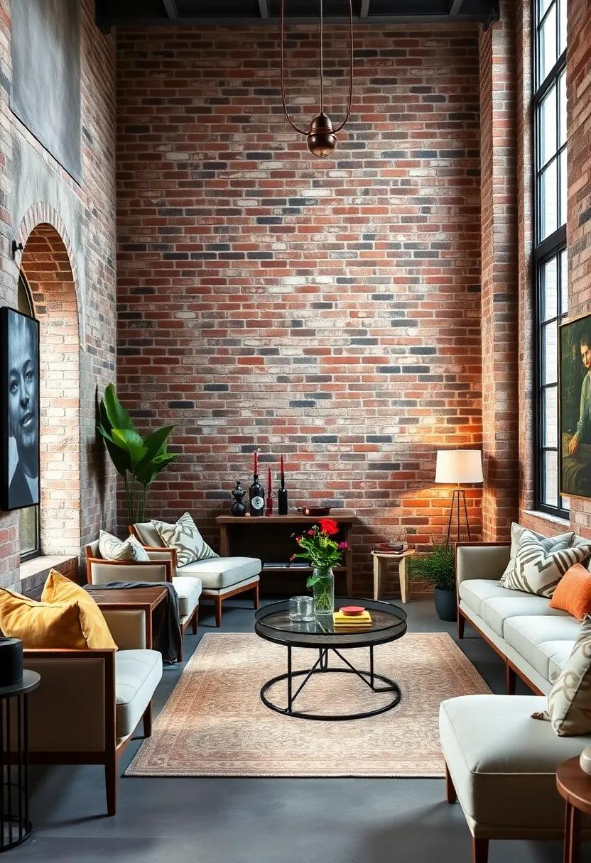 Cozy Nooks:⁣ Carve out cozy reading areas or intimate dining ‍spots featuring plush furniture against a backdrop of textured brick, creating inviting retreats within the home