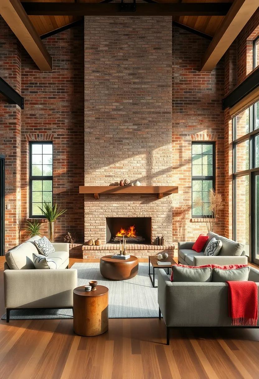 Fireplace Features: Consider incorporating a brick fireplace​ to bring warmth ​and focal interest to the room, enhancing‌ both functionality and aesthetic appeal