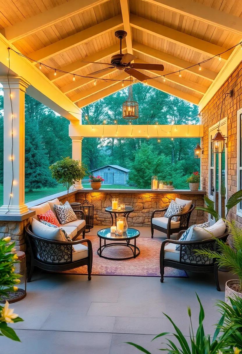 Enchanted⁤ Evening: This whimsical porch bar, complete ‌with fairy lights draped artistically, transforms into a magical ‌setting ⁤for evening gatherings filled ‍with laughter and starry skies