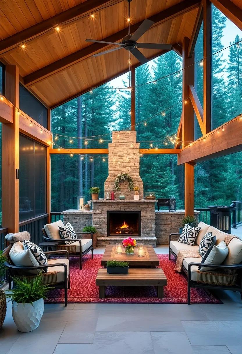 Mountain Lodge: Set against a ‌backdrop of ⁣towering pines, this mountain lodge bar​ features ‍a warm⁣ fireplace and⁣ soft ⁣string ‍lights that wrap around wooden beams, making ⁣it the perfect post-hike hangout