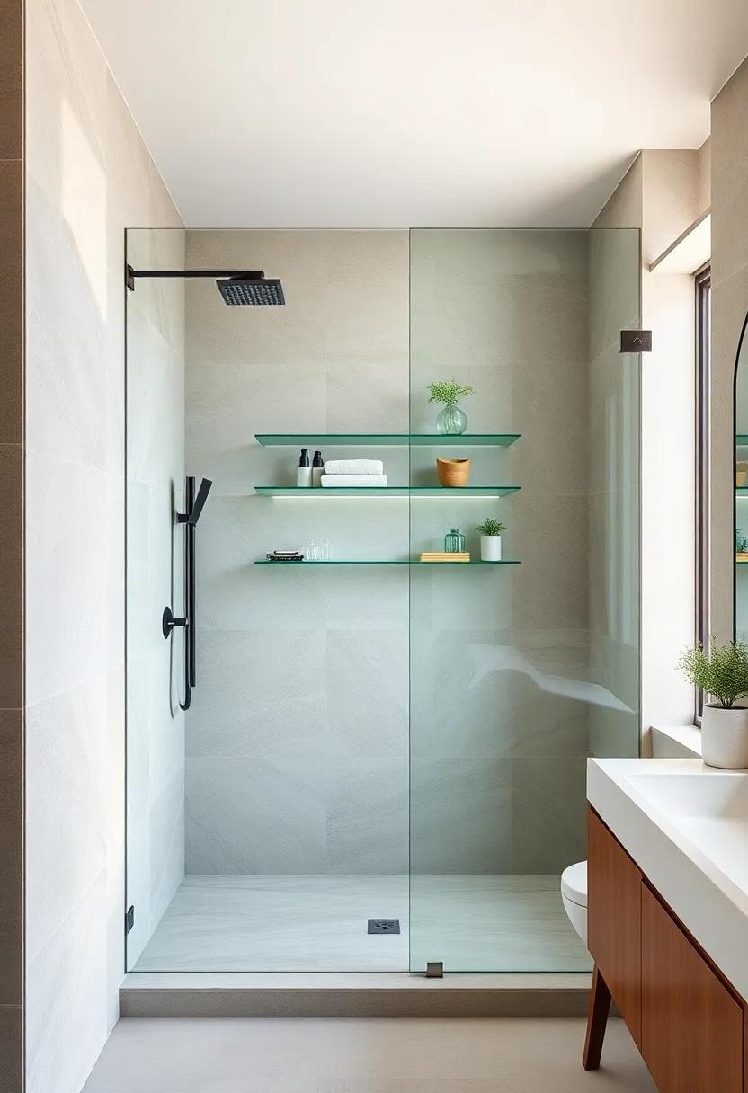 Floating Shelves: Utilize frameless‍ glass ⁣to ‌enhance⁤ floating shelves within⁤ your shower space, combining storage solutions with ⁣a contemporary feel