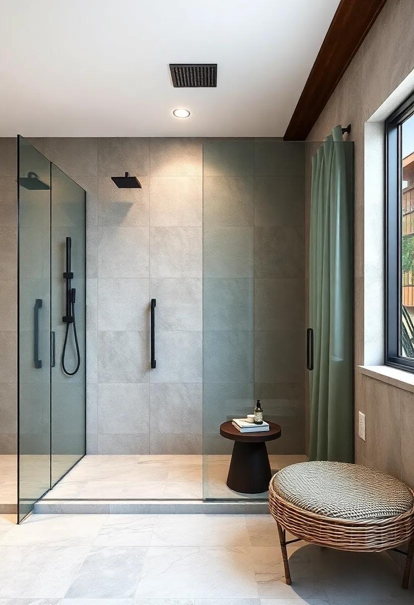 Industrial⁣ Chic: Infuse an industrial⁤ vibe with ‌frameless glass walls and raw metal fixtures, capturing a contemporary⁢ loft feel right in your​ own home