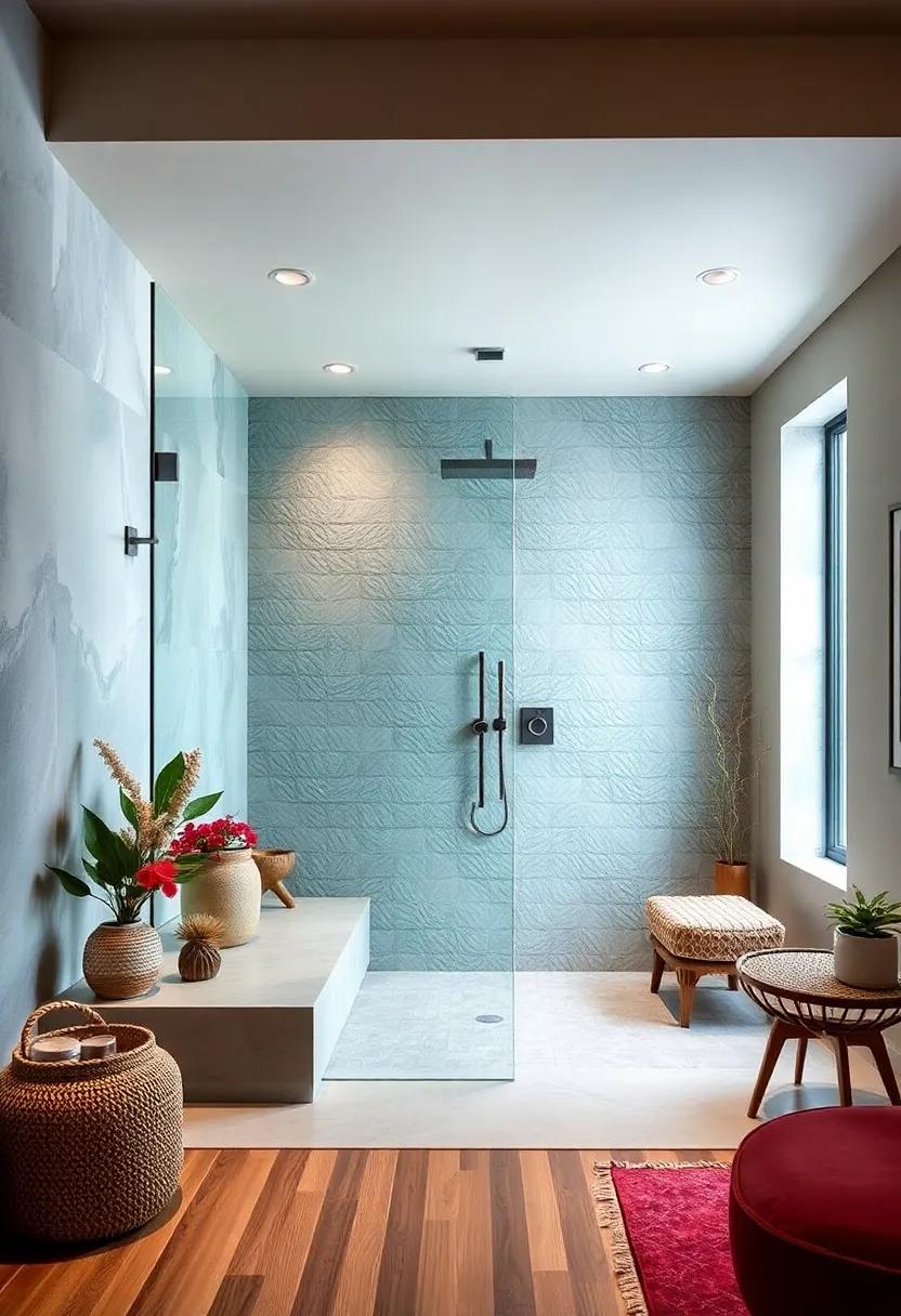 Textural Contrast:⁤ Pair ​smooth⁤ frameless glass with textured ‍wall tiles,creating visual interest⁢ and a compelling ​contrast in⁢ your shower design