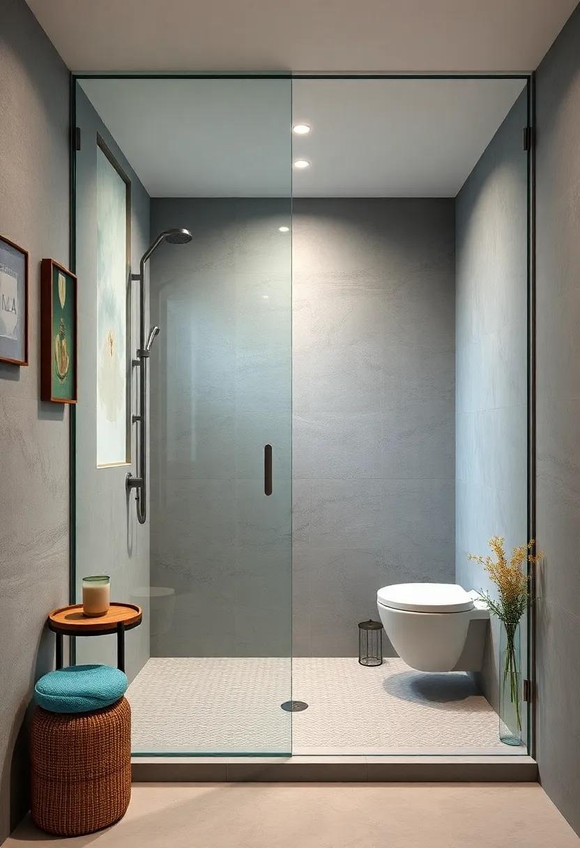 Vintage Flair:⁤ Infuse‌ a vintage touch into ​your modern frameless ⁢shower with retro‍ accents ‌that balance ‍contemporary design with ​nostalgic charm